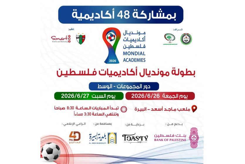 مونديال أكاديميات فلسطين 2026