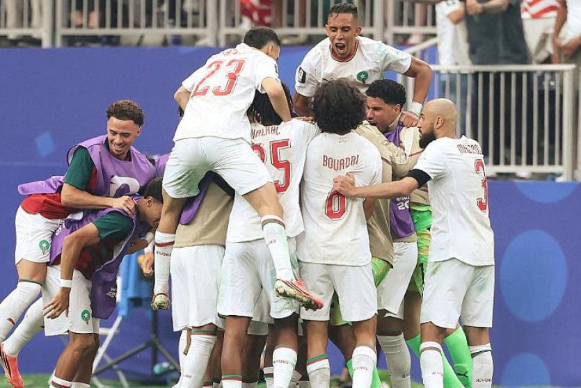 احتفال لاعبو المغرب