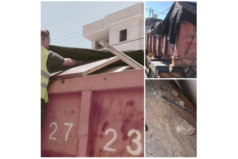 سلطة جودة البيئة تعيد شاحنة إسرائيلية محملة بنفايات هدم وبناء إلى مصدرها في أراضي 48