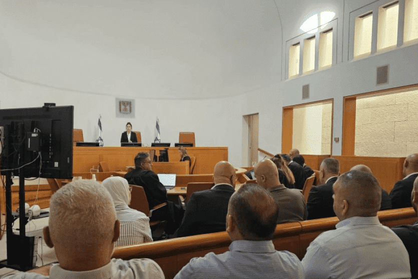 جانب من الجلسة القانونية اليوم بشأن فتح معبر الكرامة 24 ساعة