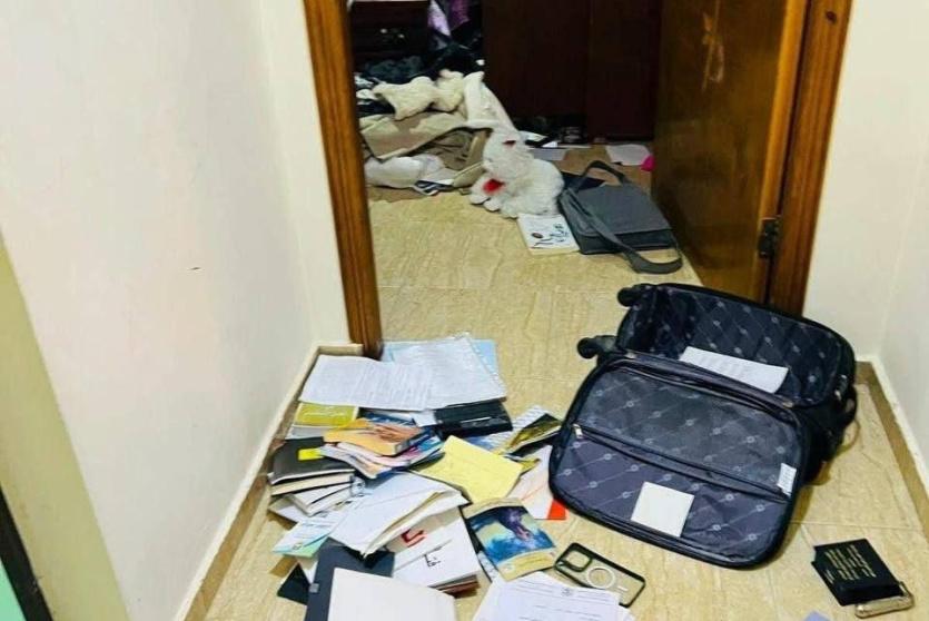 آثار التخريب في منزل الوزير شعبان