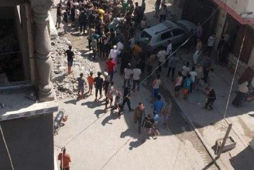 مصابون بقصف للاحتلال في مخيم الشاطئ غرب غزة