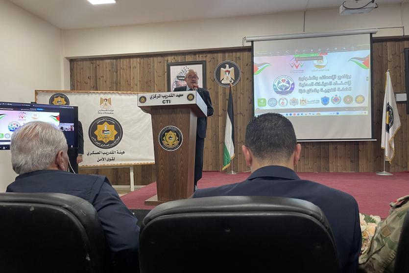 جانب من إطلاق برنامج الاسعاف والطوارئ لإسناد الهيئات المحلية في الضفة وغزة
