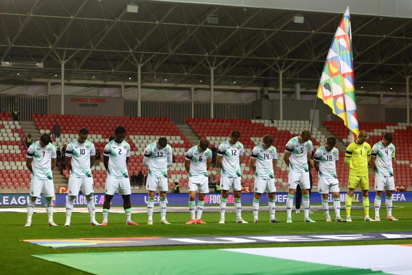منتخب إيرلندا خلال المباراة