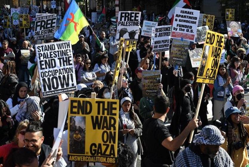 تظاهرات في مدن أميركية تضامنا مع الشعب الفلسطيني
