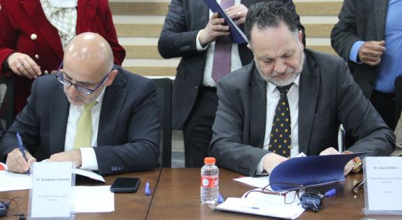 توقيع اتفاقيات إطلاق مشروع “تجديد” لمعالجة المياه العادمة شمال غرب جنين