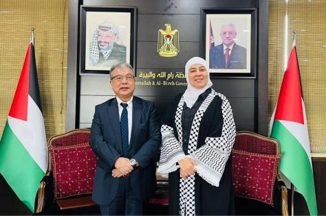 غنام تبحث آخر المستجدات السياسية مع السفير الياباني 