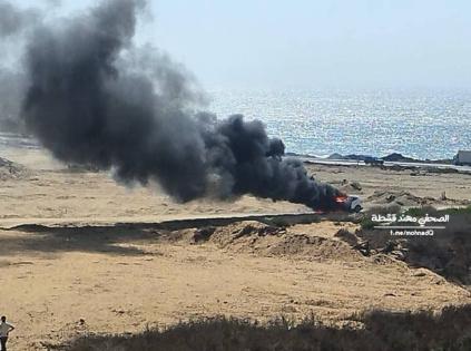 شهيد وإصابات بقصف الاحتلال مركبة بمدينة غزة