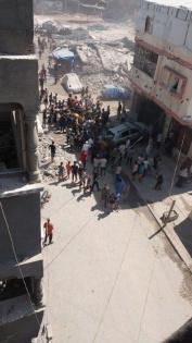 مصابون بقصف للاحتلال في مخيم الشاطئ غرب غزة