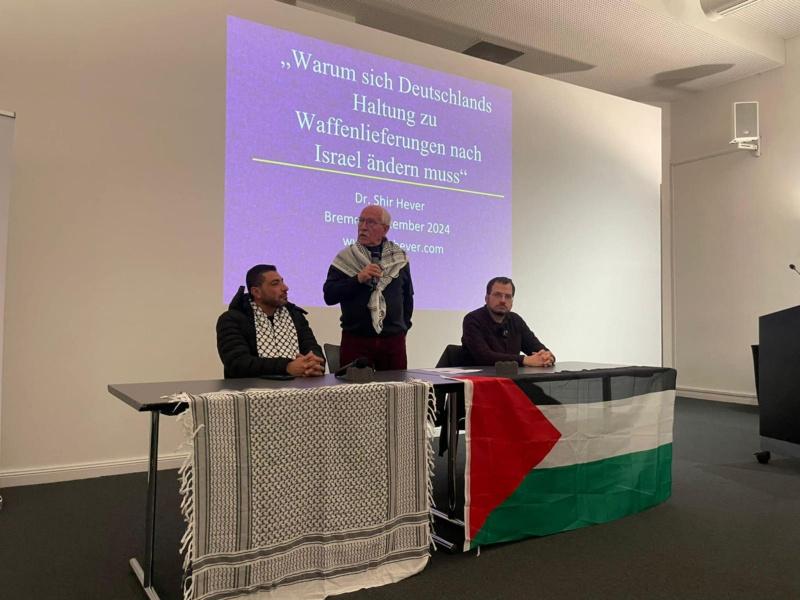بريمن: الجالية الفلسطينية تنظم ندوةرسياسية عن امدادات الاسلحة الالمانية لاسرائيل وحظر الأسلحة