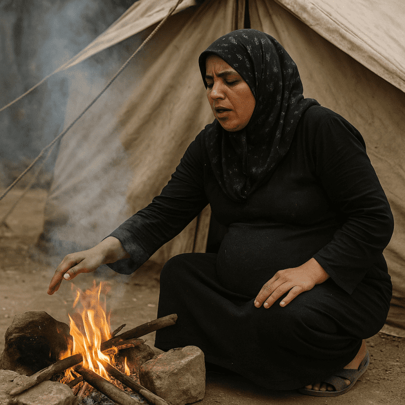 خاص| نساء غزة يحترقن لأجل لقمة.. ودخان الحطب يخنق صدورهن