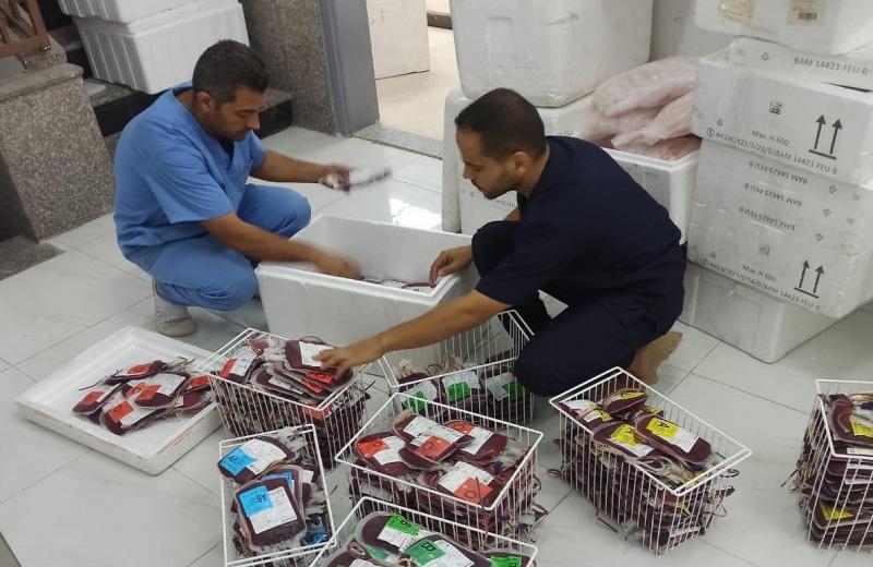 "الصحة": 6000 وحدة دم وصلت إلى قطاع غزة اليوم