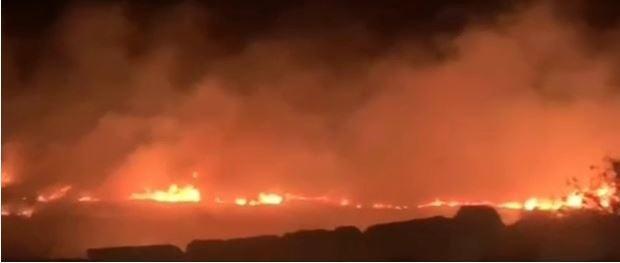 مستوطنون يحرقون أراضي زراعية في قرية المغير